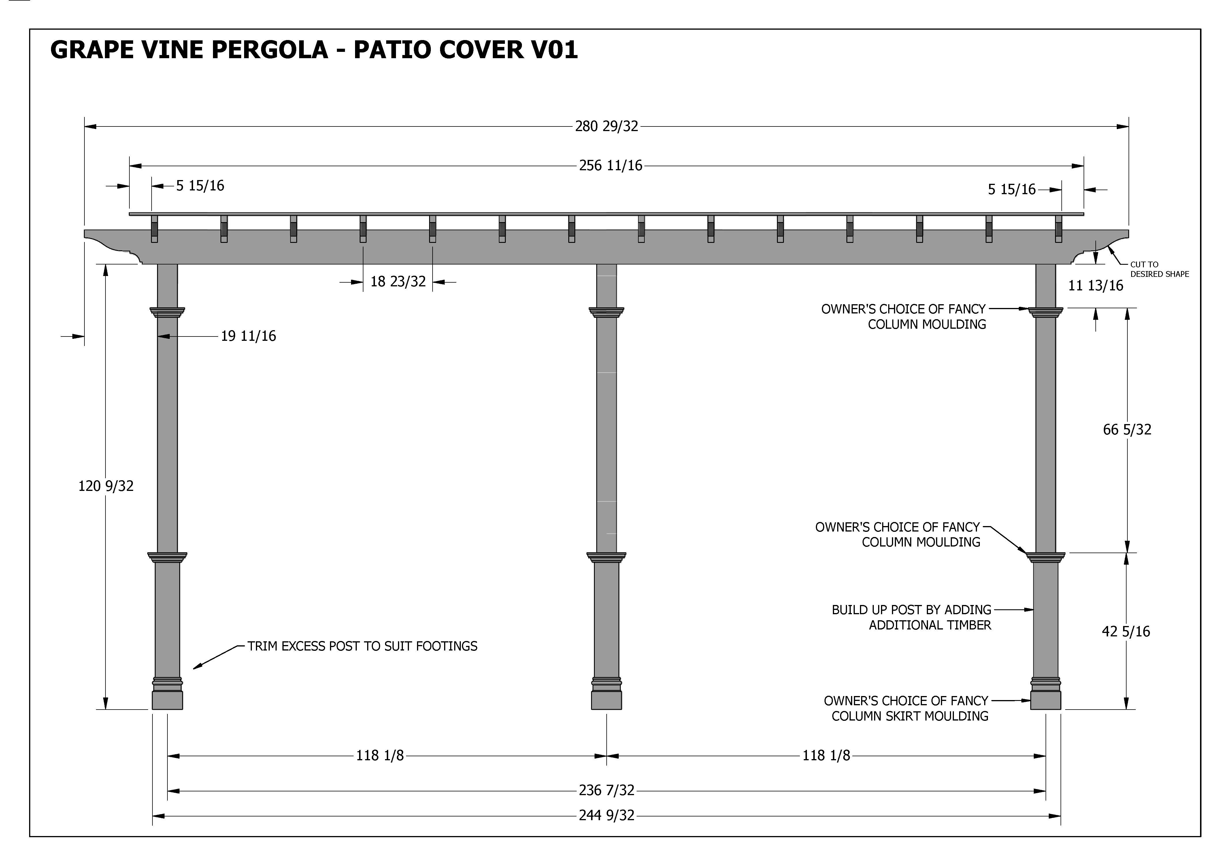 GRAPE VINE PERGOLA OUTDOOR PATIO COVER V1 Full Building Plans eBay